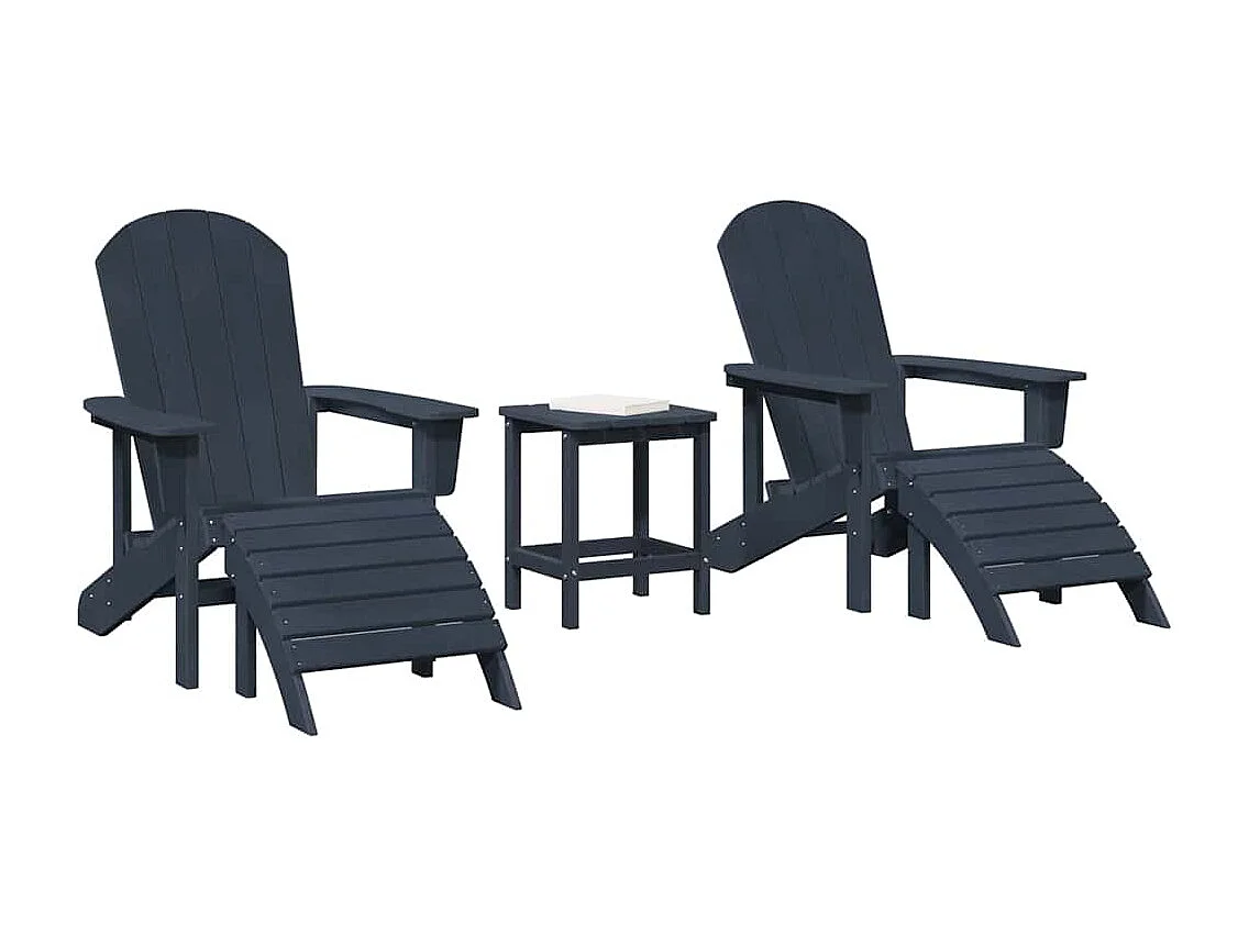 Mobilier de jardin lounge 3 pcs Bleu marine 38 x 38 x 46 cm