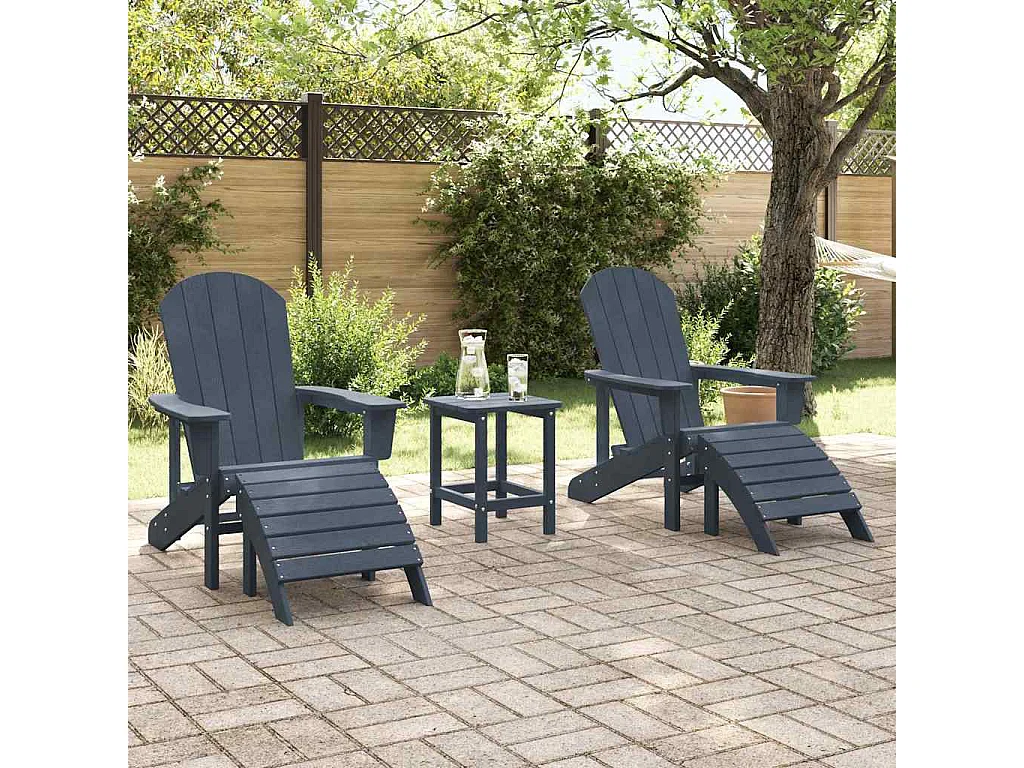 Mobilier de jardin lounge 3 pcs Bleu marine 38 x 38 x 46 cm