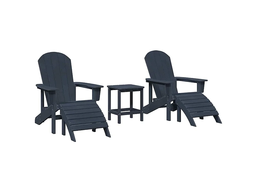 Mobilier de jardin lounge 3 pcs Bleu marine 38 x 38 x 46 cm
