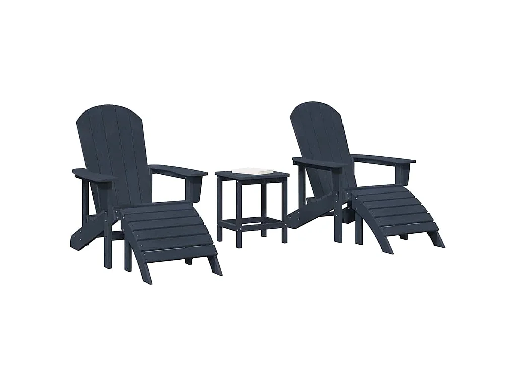 Mobilier de jardin lounge 3 pcs Bleu marine 38 x 38 x 46 cm