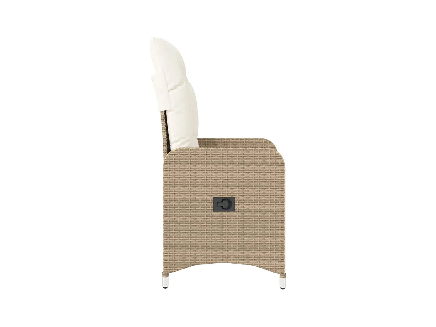 Conjunto de 2 sillas de jardín reclinables con cojines de ratán beige