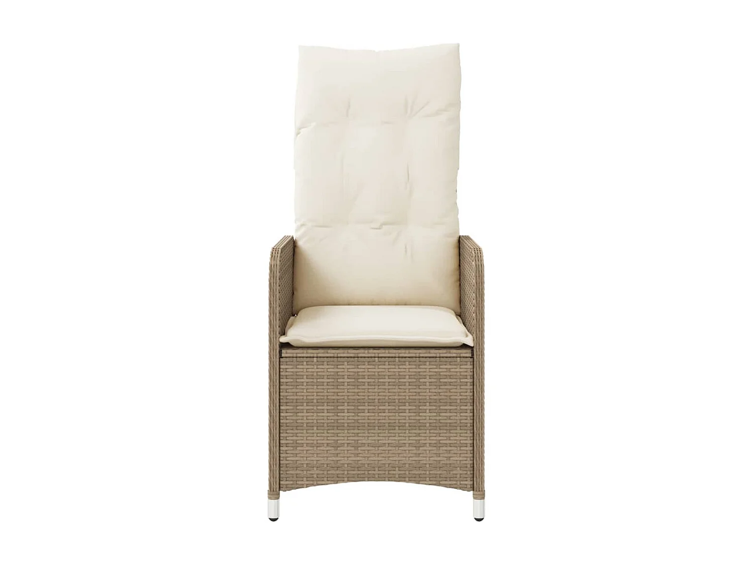 Set di 2 sedie da giardino reclinabili con cuscini in rattan beige