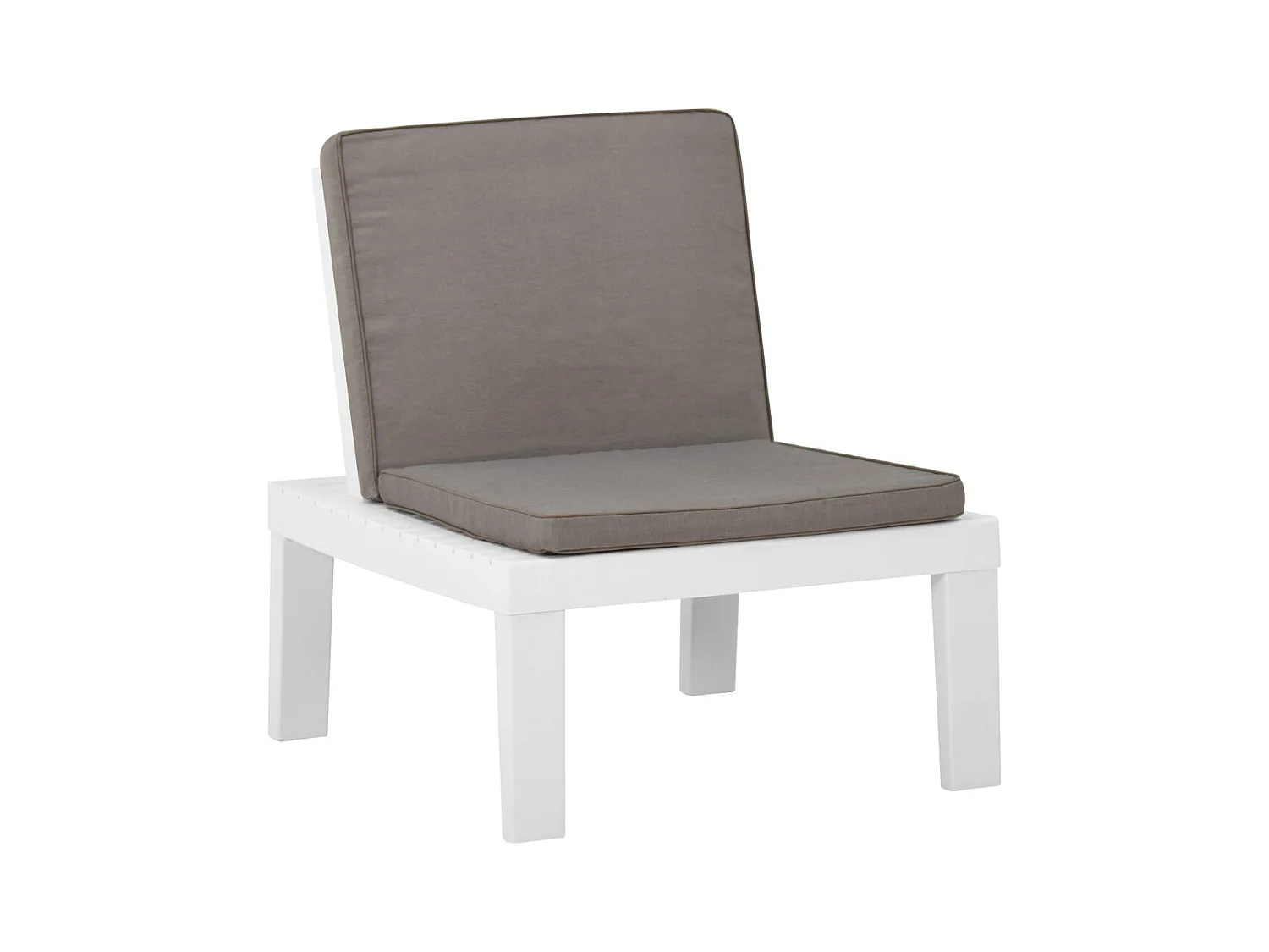 Chaise de salon de jardin avec coussin Plastique Blanc