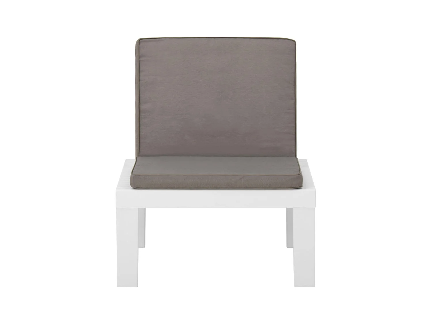 Chaise de salon de jardin avec coussin Plastique Blanc