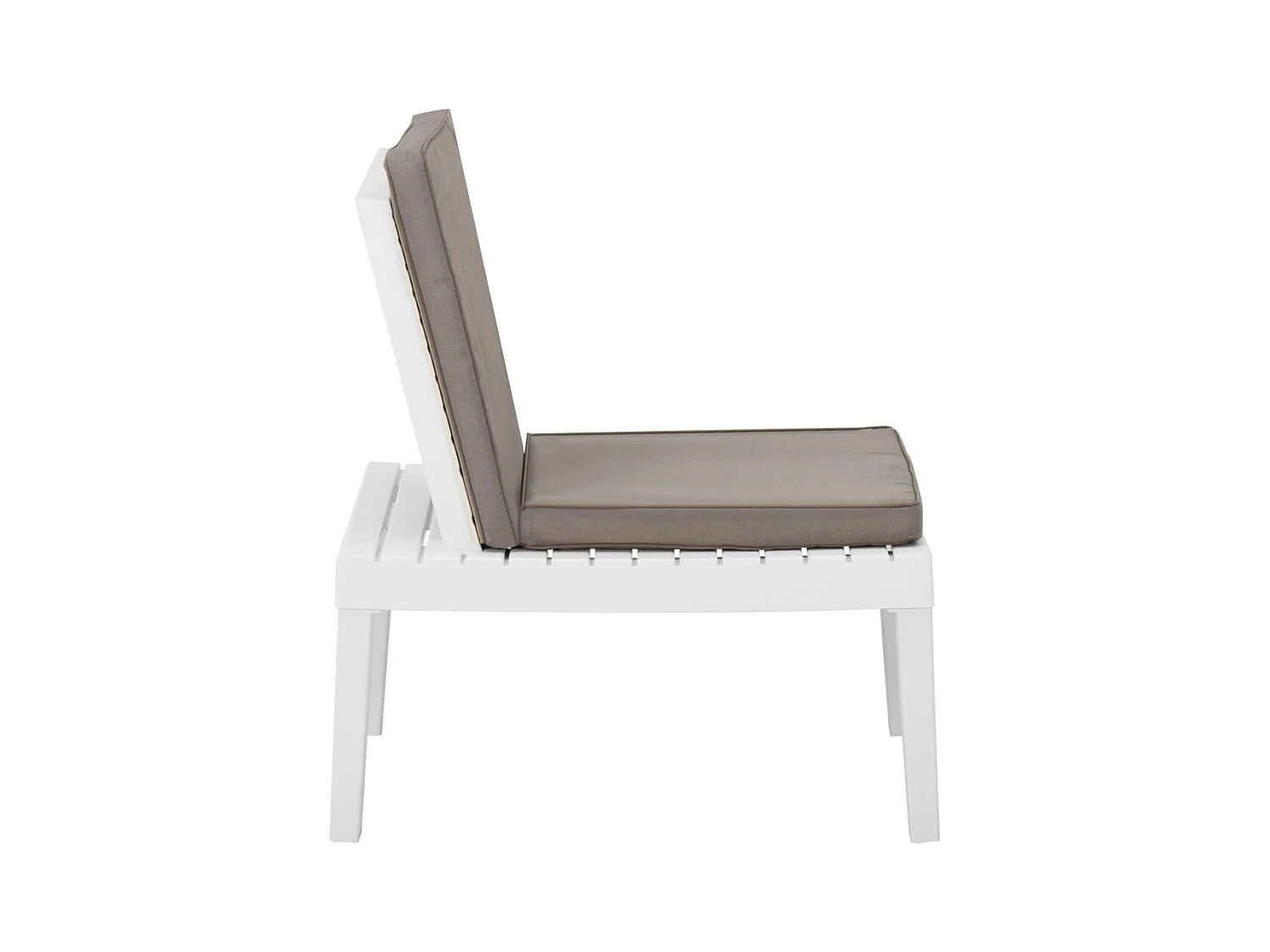 Chaise de salon de jardin avec coussin Plastique Blanc