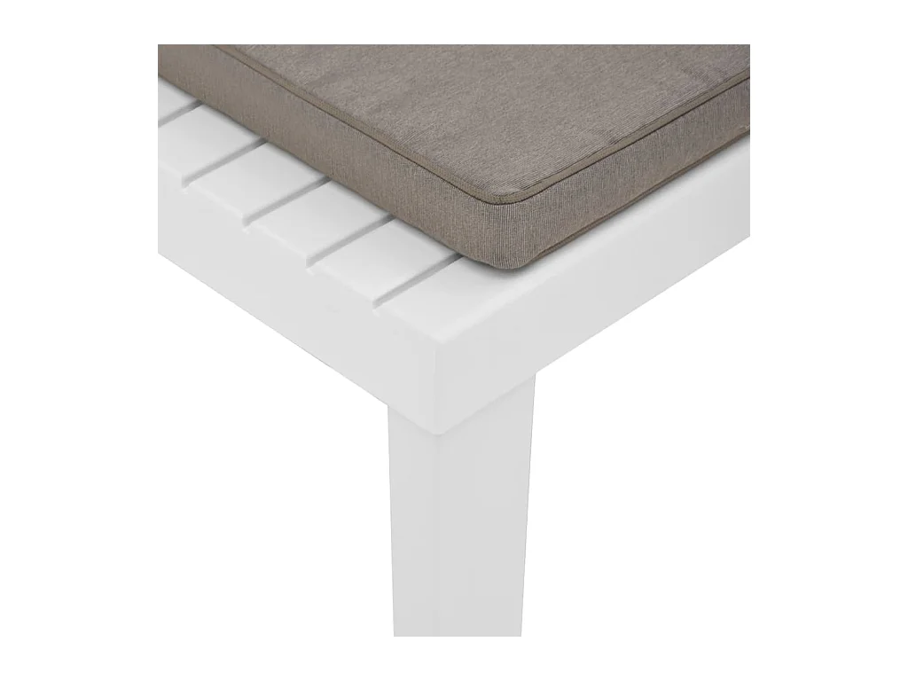 Chaise de salon de jardin avec coussin Plastique Blanc