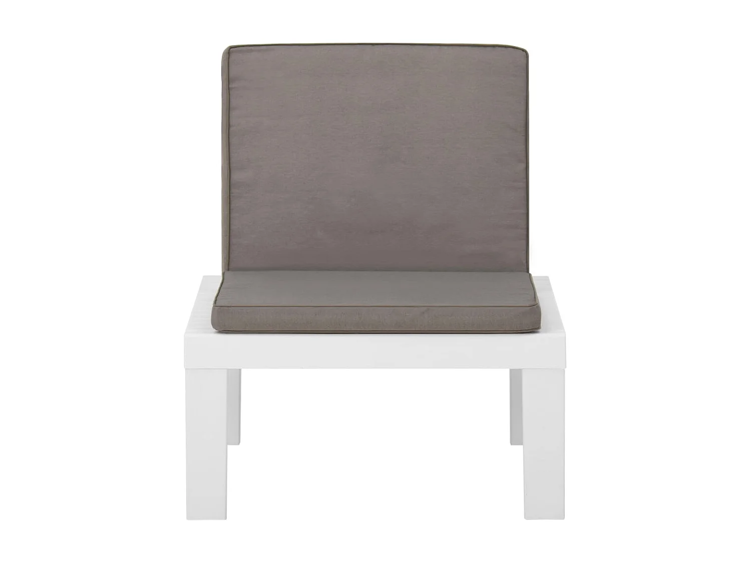 Sedia da giardino con cuscino in plastica bianca