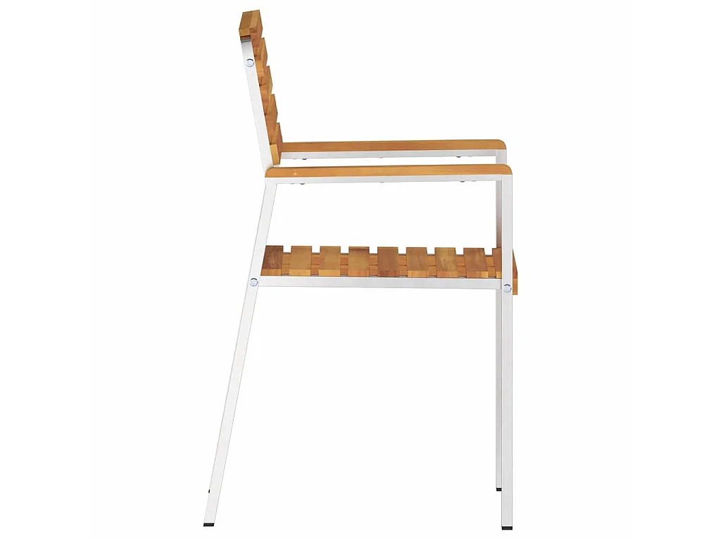 Set di 8 sedie da giardino in legno massello di acacia marrone