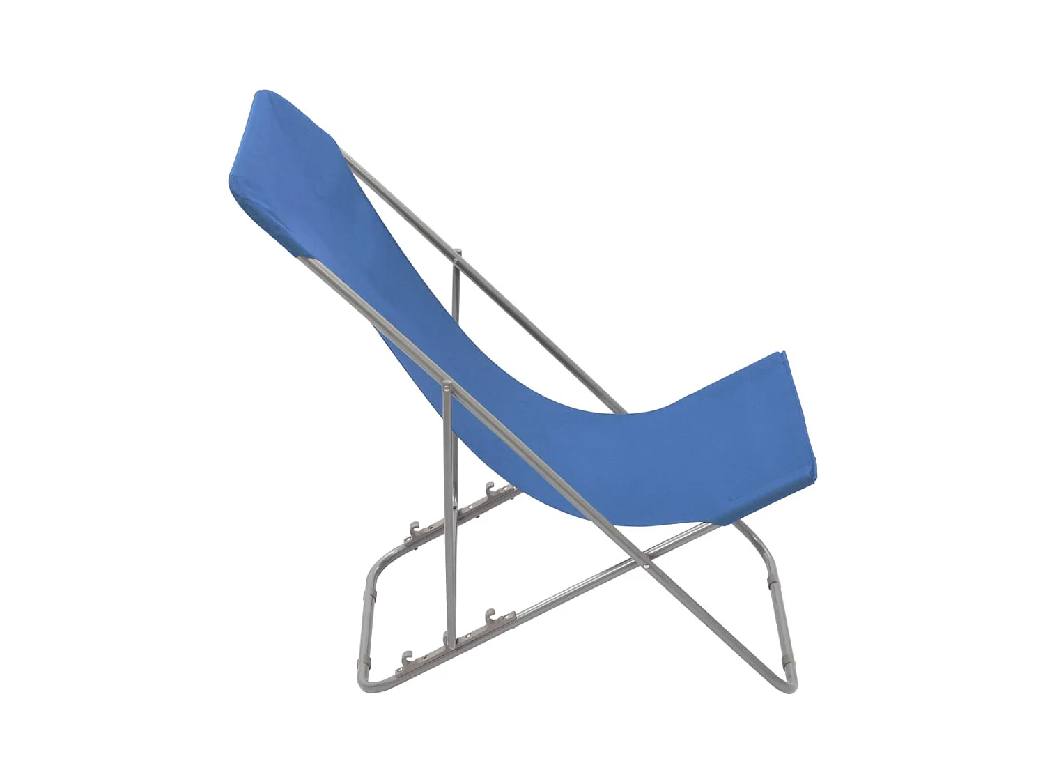 Juego de 2 sillas de playa plegables de acero y tela Oxford azul