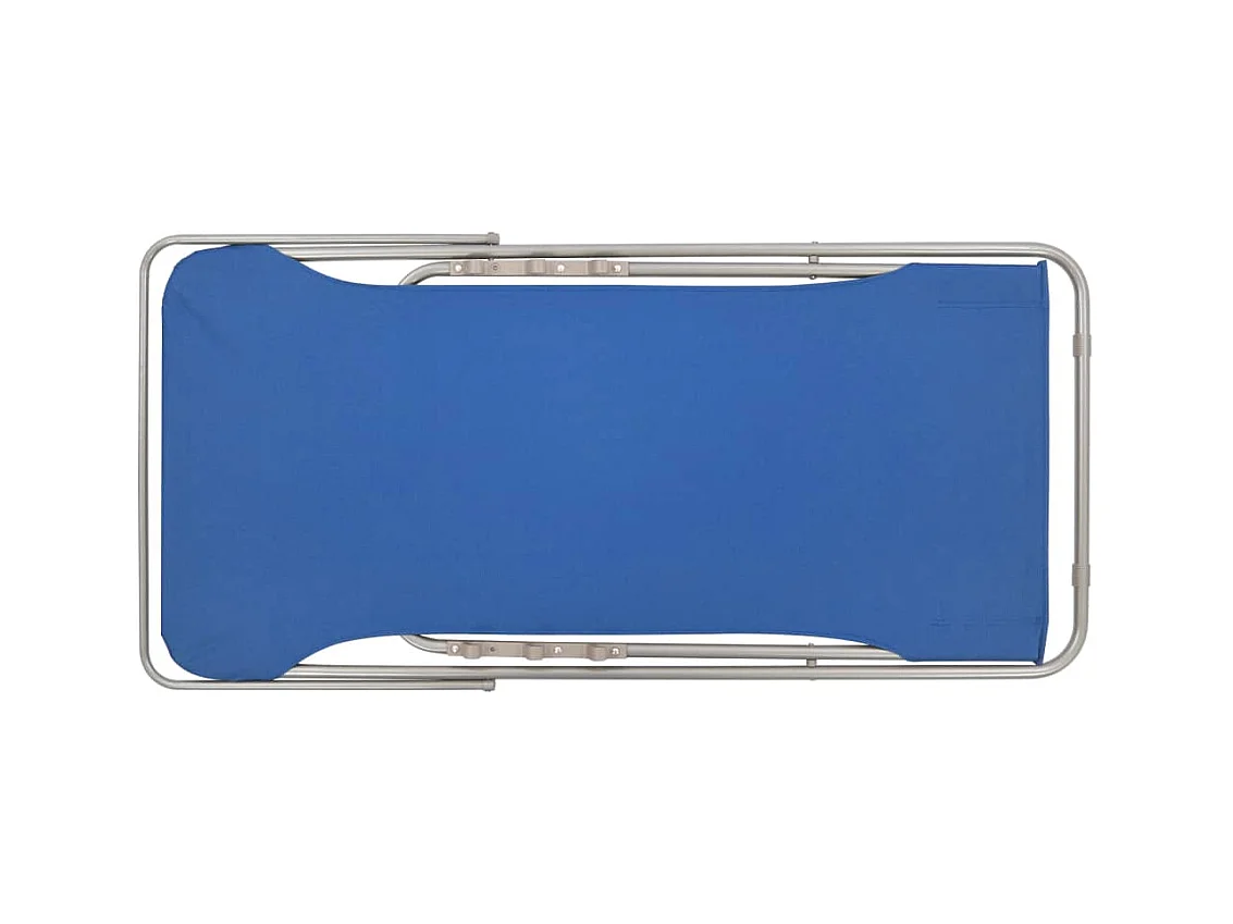Juego de 2 sillas de playa plegables de acero y tela Oxford azul