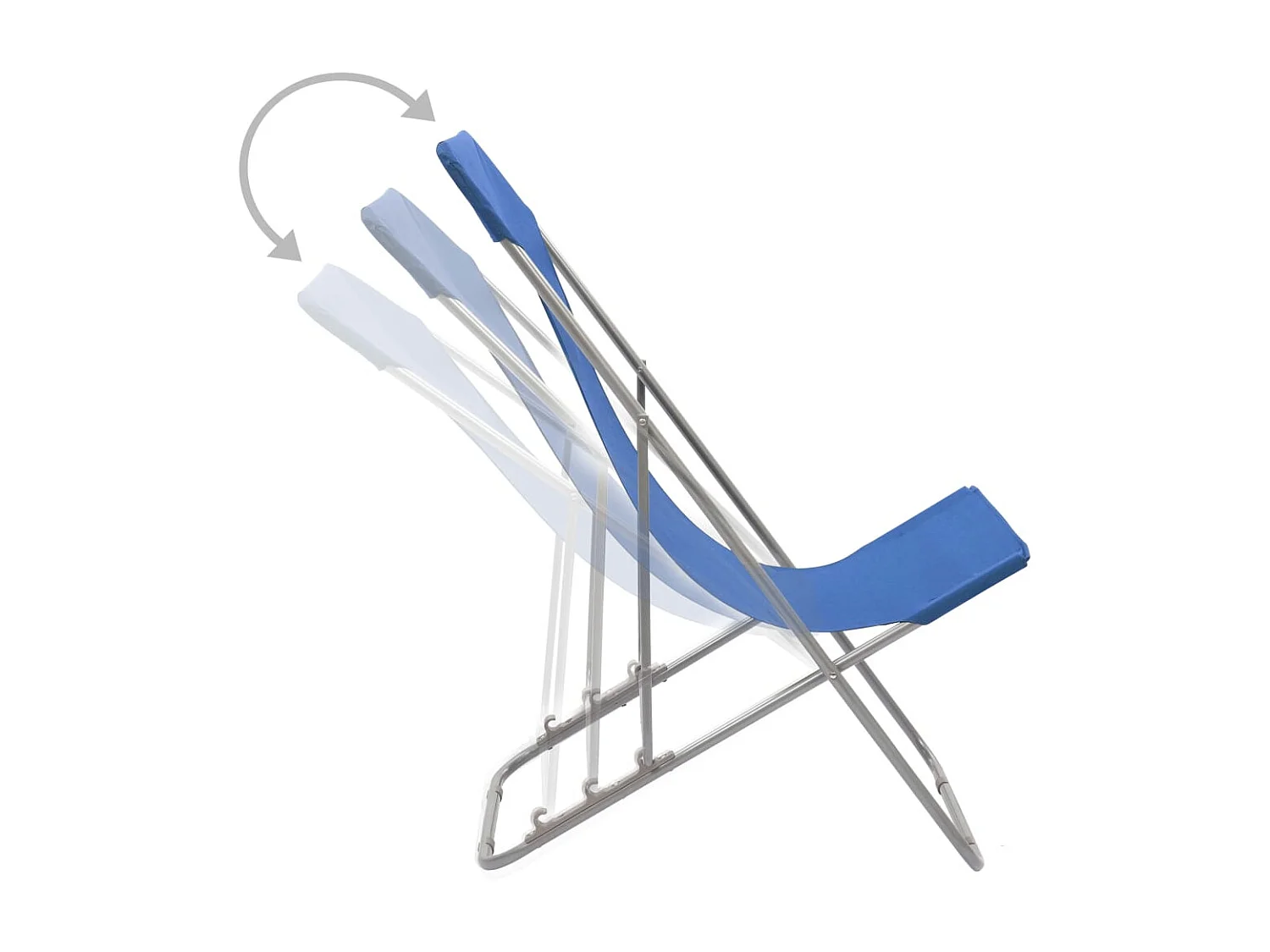 Juego de 2 sillas de playa plegables de acero y tela Oxford azul