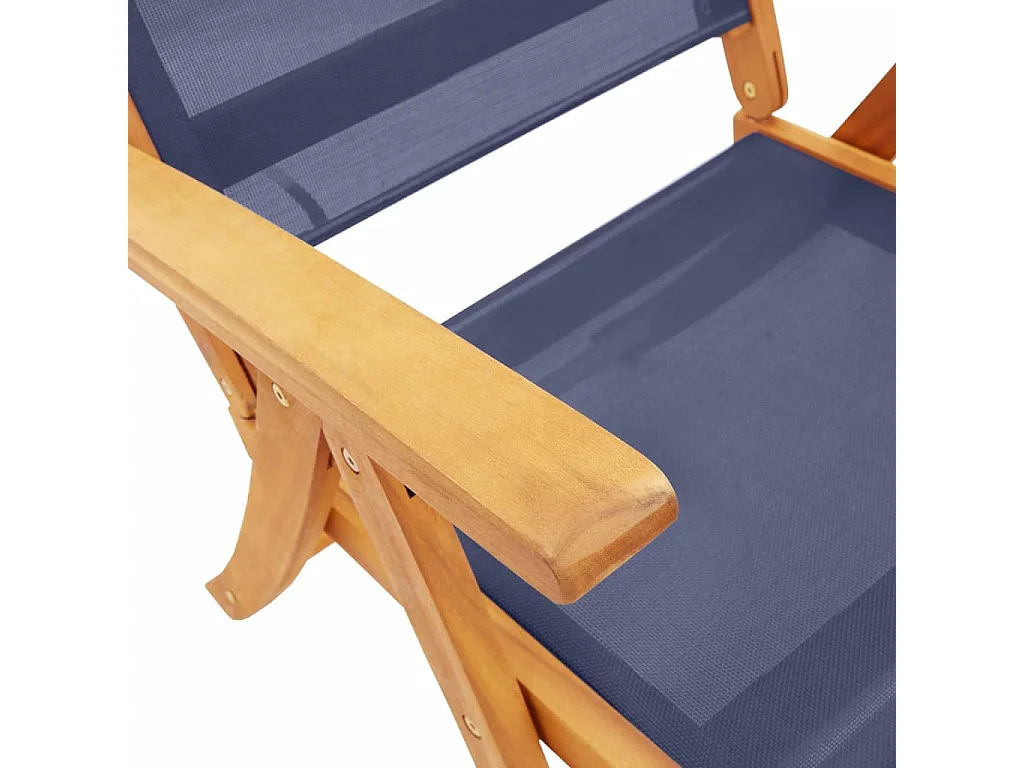 Set van 6 opvouwbare tuinstoelen, acaciahout en textileen