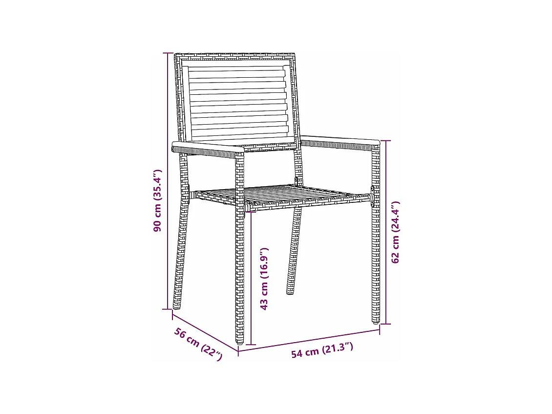 Set da pranzo da giardino 7 pezzi, nero, legno