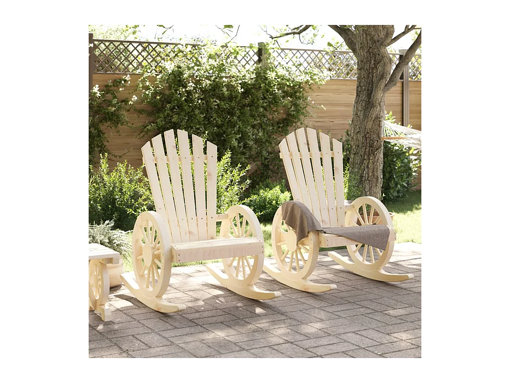 Chaises à bascule Adirondack lot de 2 bois de sapin massif