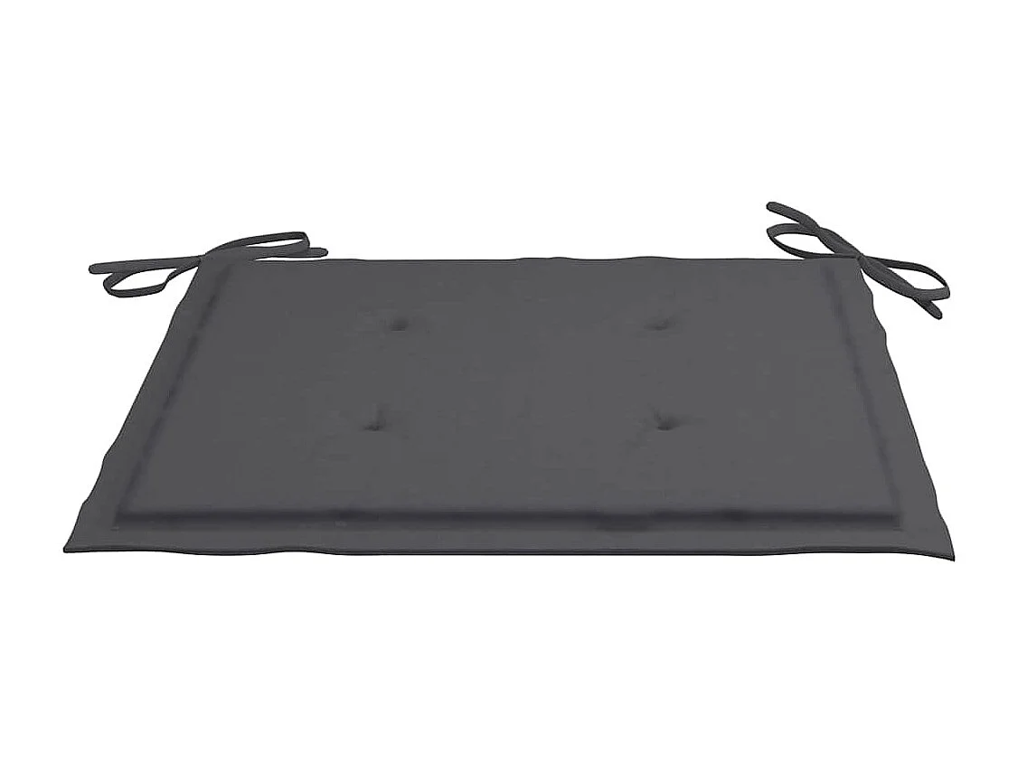 Chaises de jardin lot de 2 et coussins anthracite Bois de teck