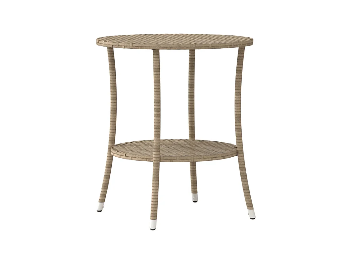 Conjunto de 2 sillas de jardín reclinables con mesa de ratán beige