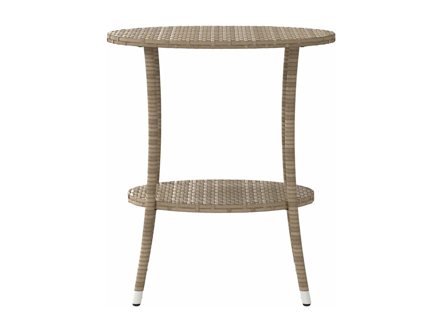 Conjunto de 2 sillas de jardín reclinables con mesa de ratán beige