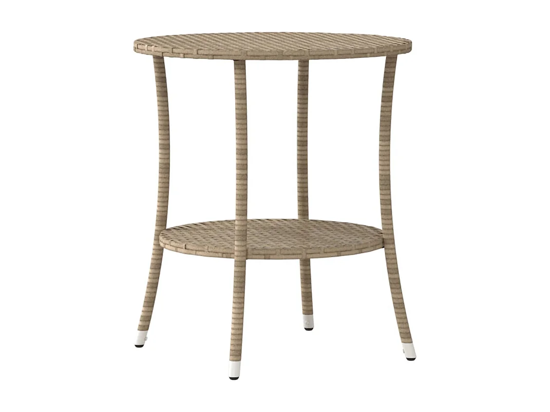 Set di 2 sedie da giardino reclinabili con tavolo in rattan beige