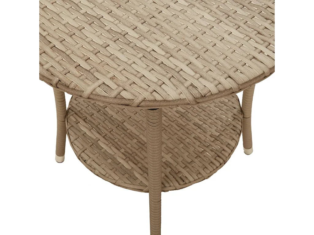 Set di 2 sedie da giardino reclinabili con tavolo in rattan beige