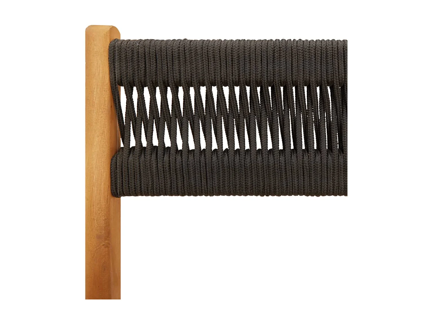 Set di 4 sedie da giardino pieghevoli in legno massello di acacia nero