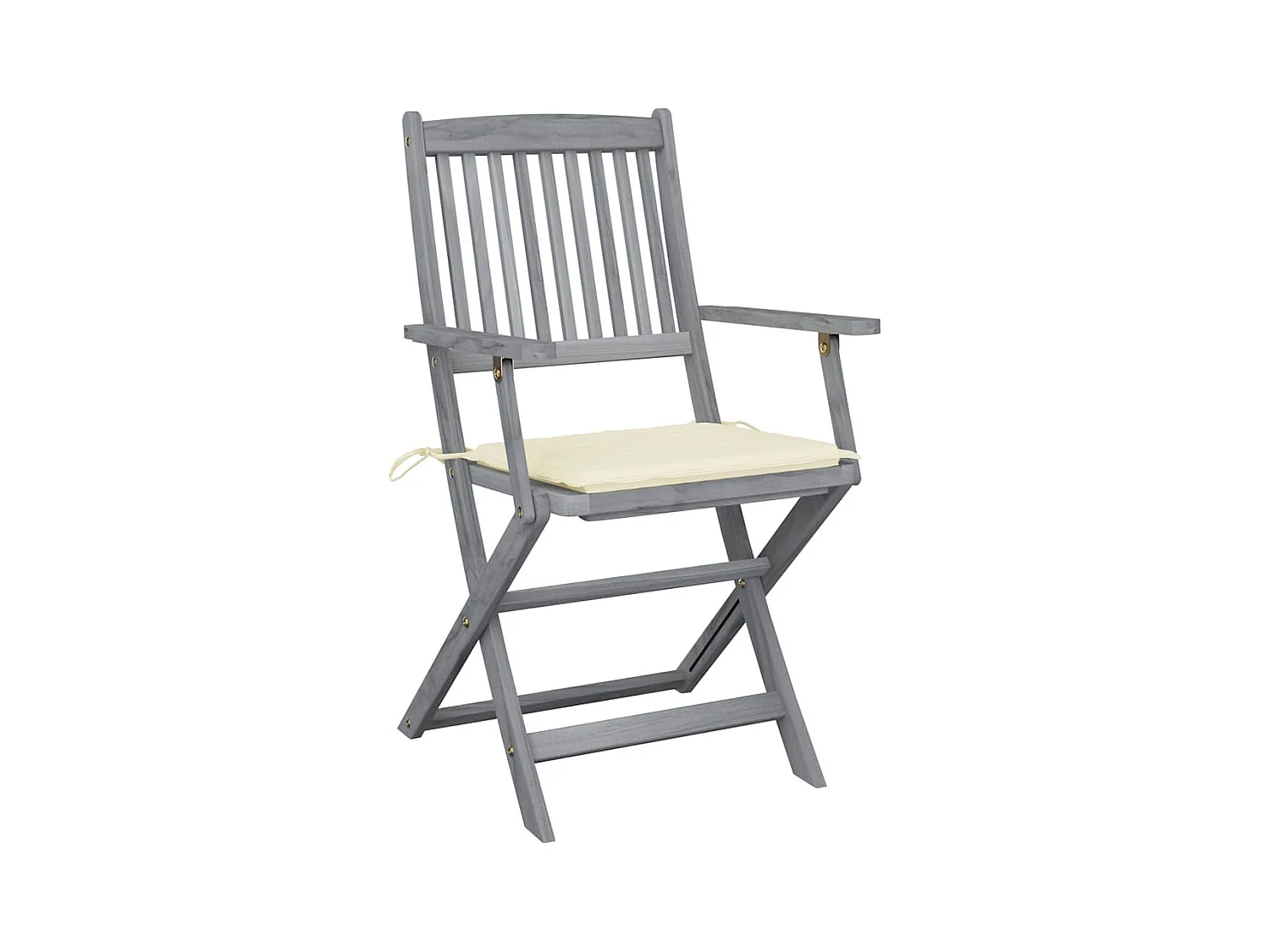 Juego de 6 sillas plegables para exterior con cojines de madera de acacia