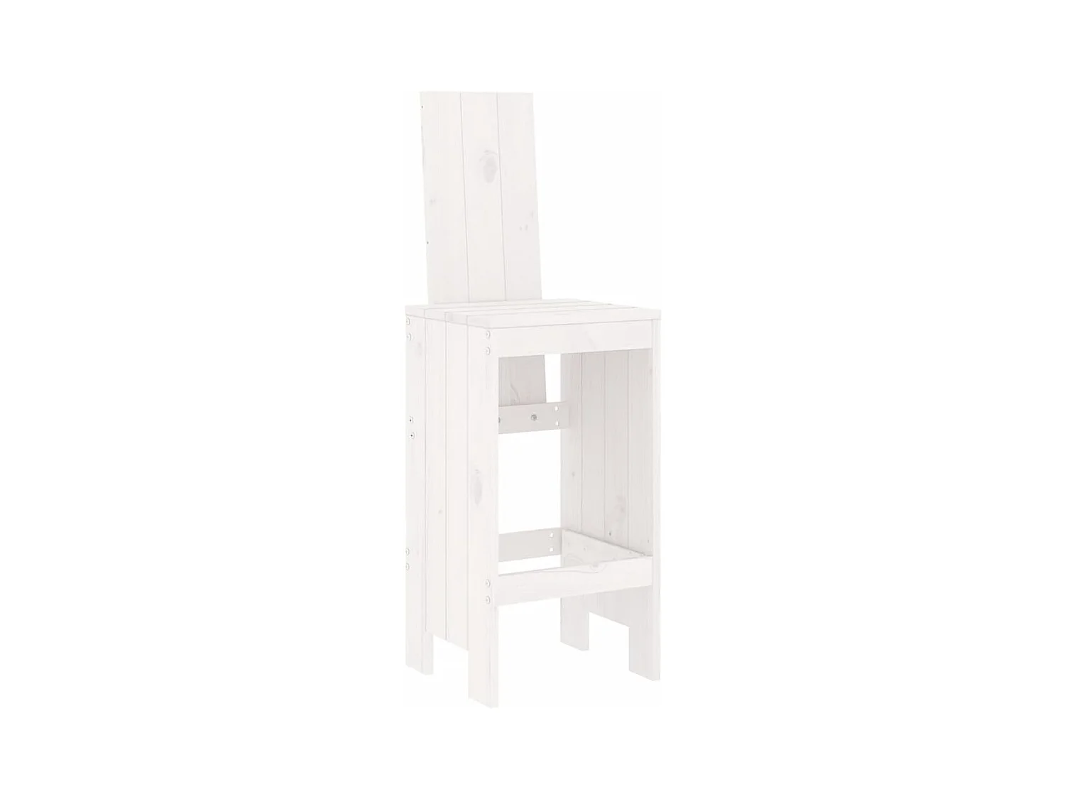 Barkrukken set van 2 wit 40x42x120 cm massief grenenhout