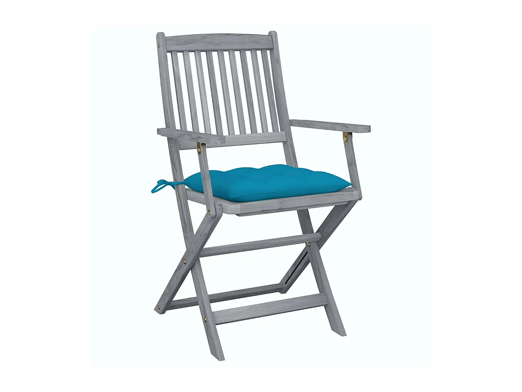 Juego de 4 sillas plegables para exterior con cojines de madera de acacia