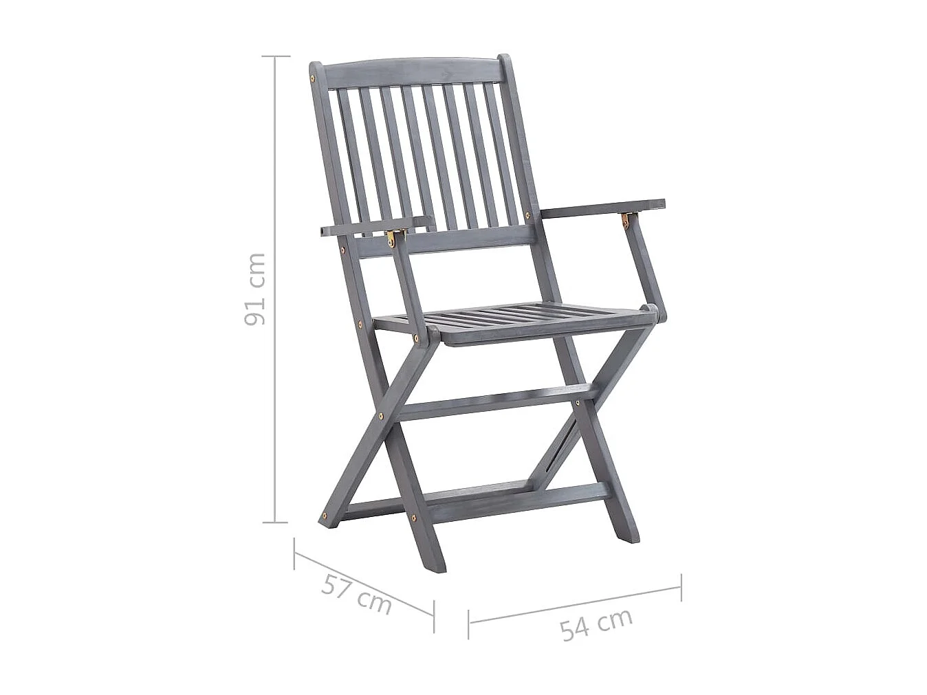 Set van 8 klapstoelen voor buiten met kussens van acaciahout
