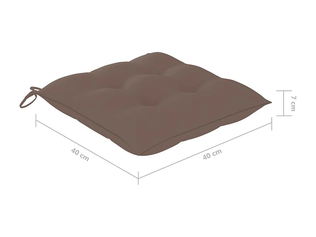 Set van 8 klapstoelen voor buiten met kussens van acaciahout