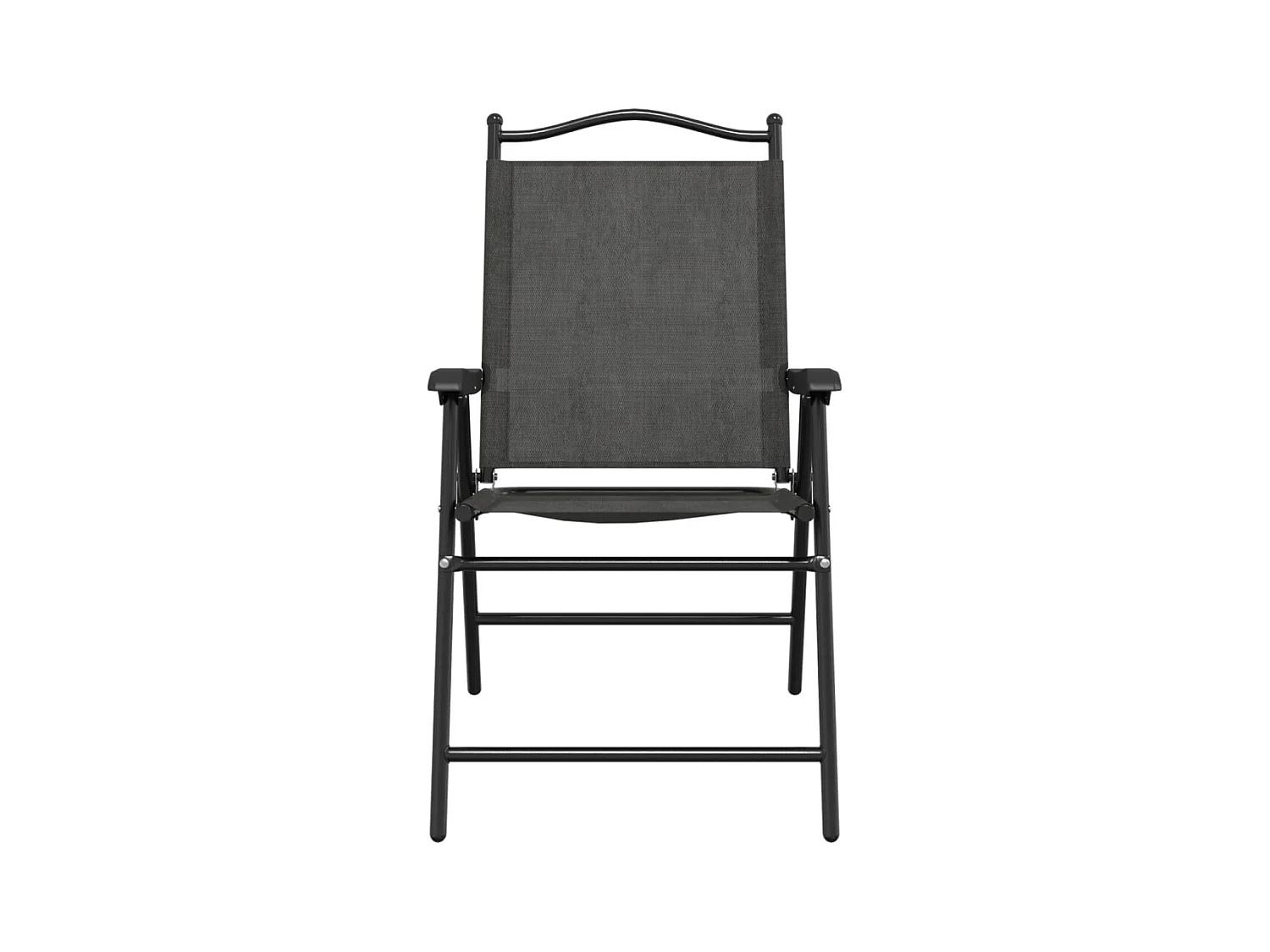 Conjunto de 2 sillas de jardín plegables en acero y textilene