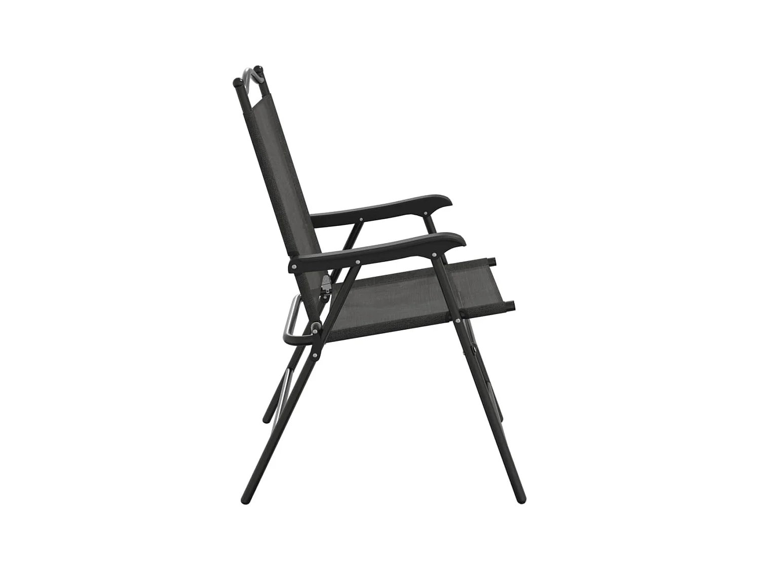 Conjunto de 2 sillas de jardín plegables en acero y textilene