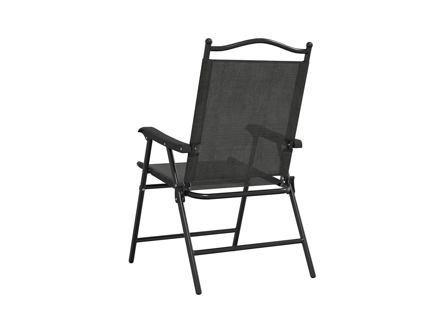 Conjunto de 2 sillas de jardín plegables en acero y textilene