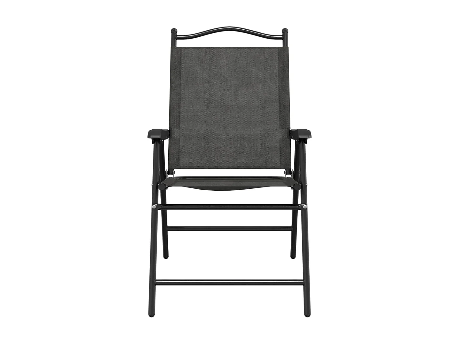 Set di 2 sedie da giardino pieghevoli in acciaio e textilene