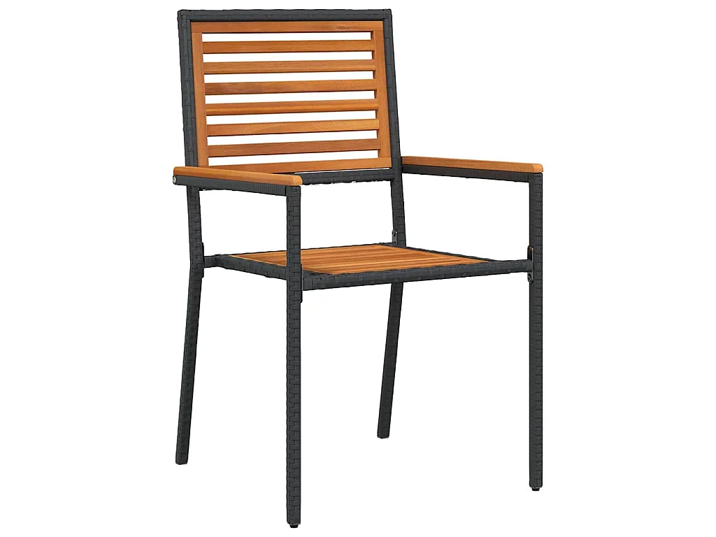 Set da pranzo da giardino 7 pezzi nero