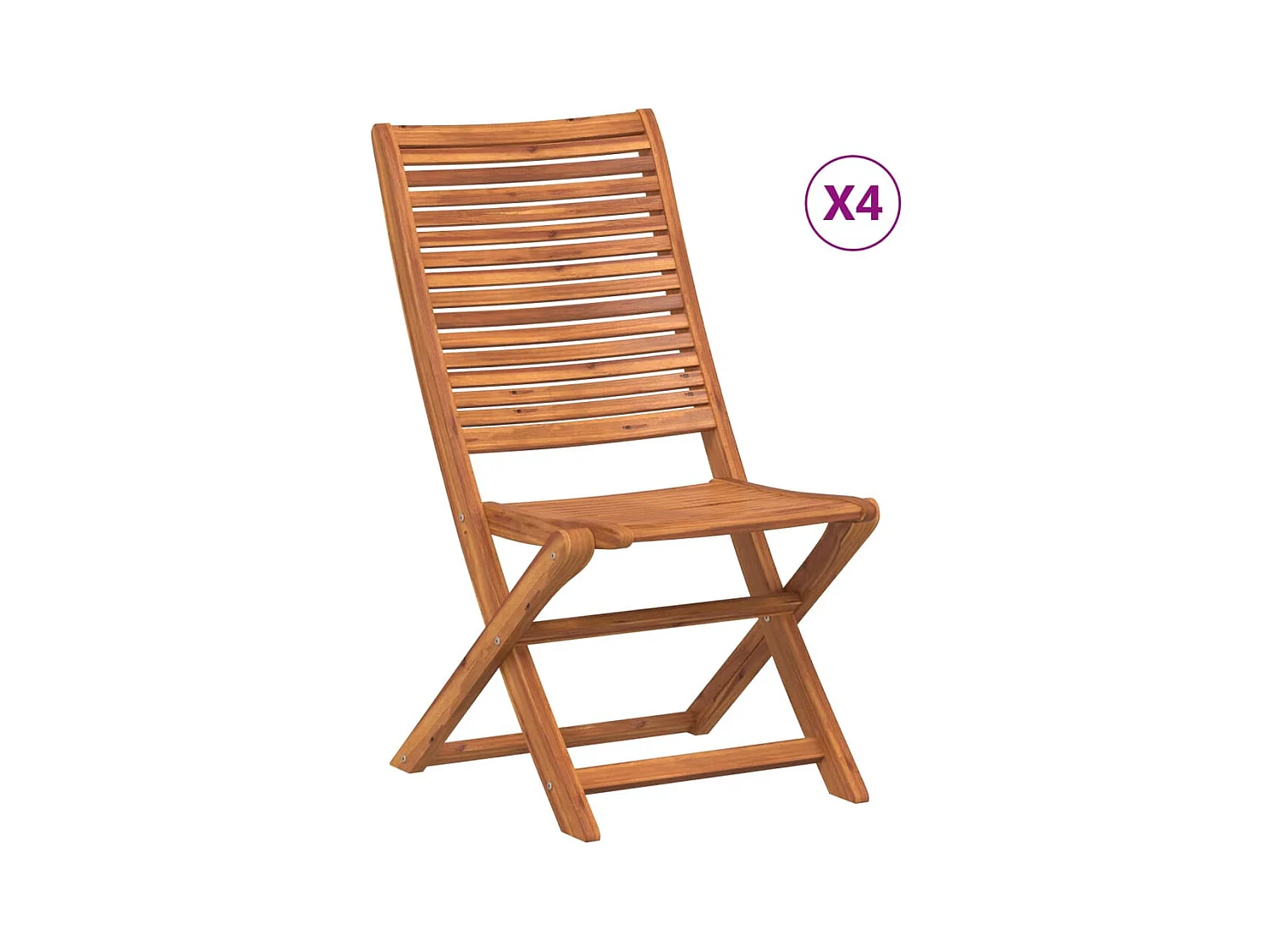 Opvouwbare tuinstoelen set van 4 grijs massief acaciahout