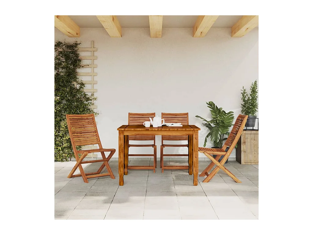 Opvouwbare tuinstoelen set van 4 grijs massief acaciahout