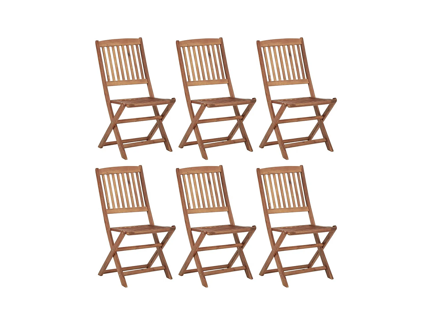 Chaises pliables de jardin lot de 6 Bois d'acacia solide