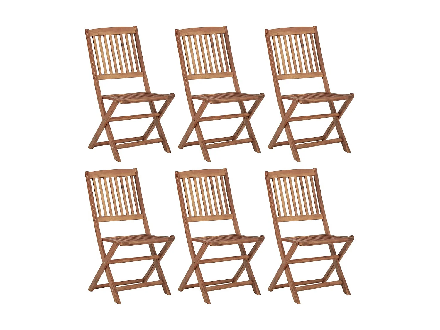 Chaises pliables de jardin lot de 6 Bois d'acacia solide