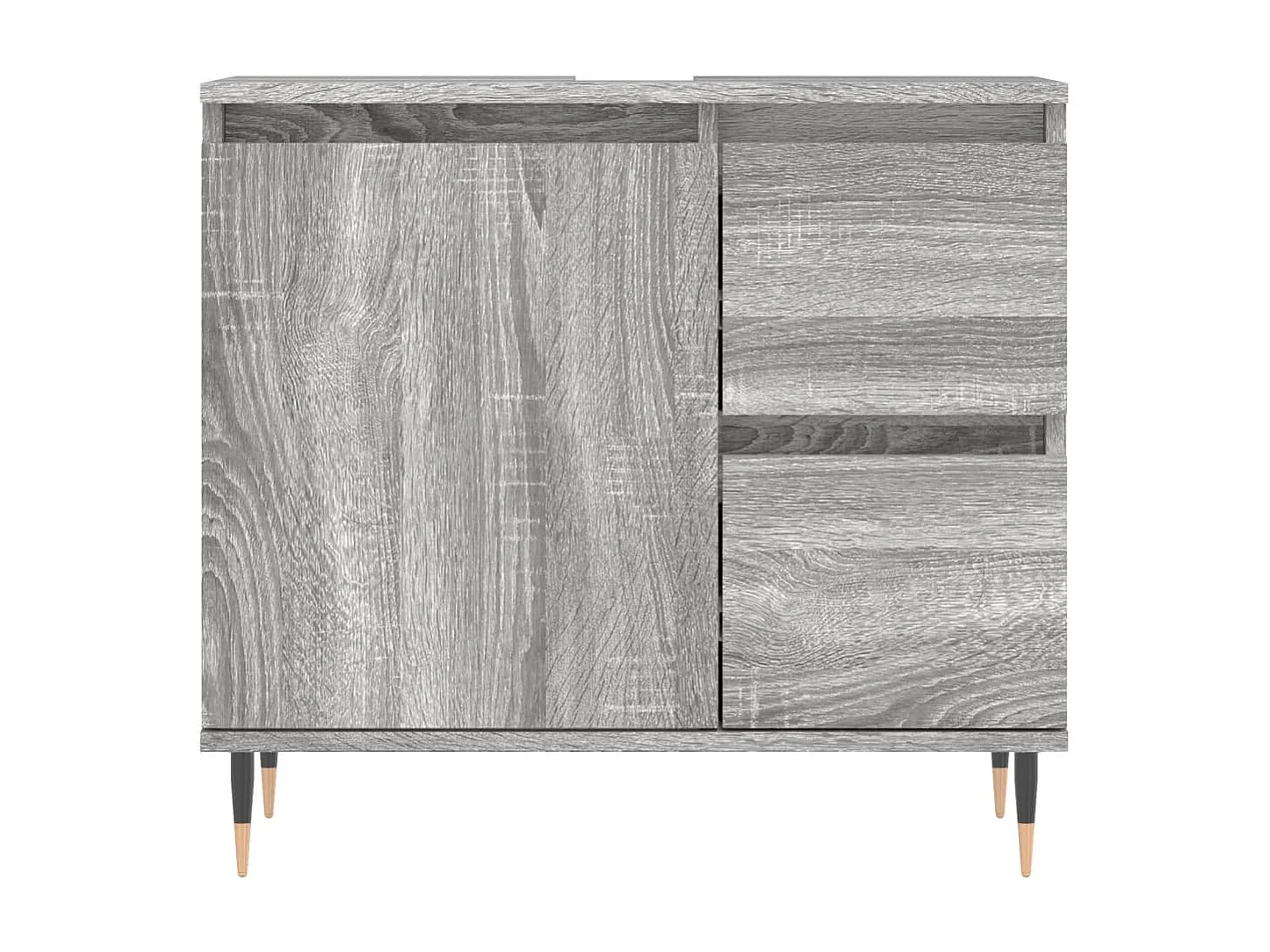 Ensemble de meubles de salle de bain 3 pcs Sonoma gris