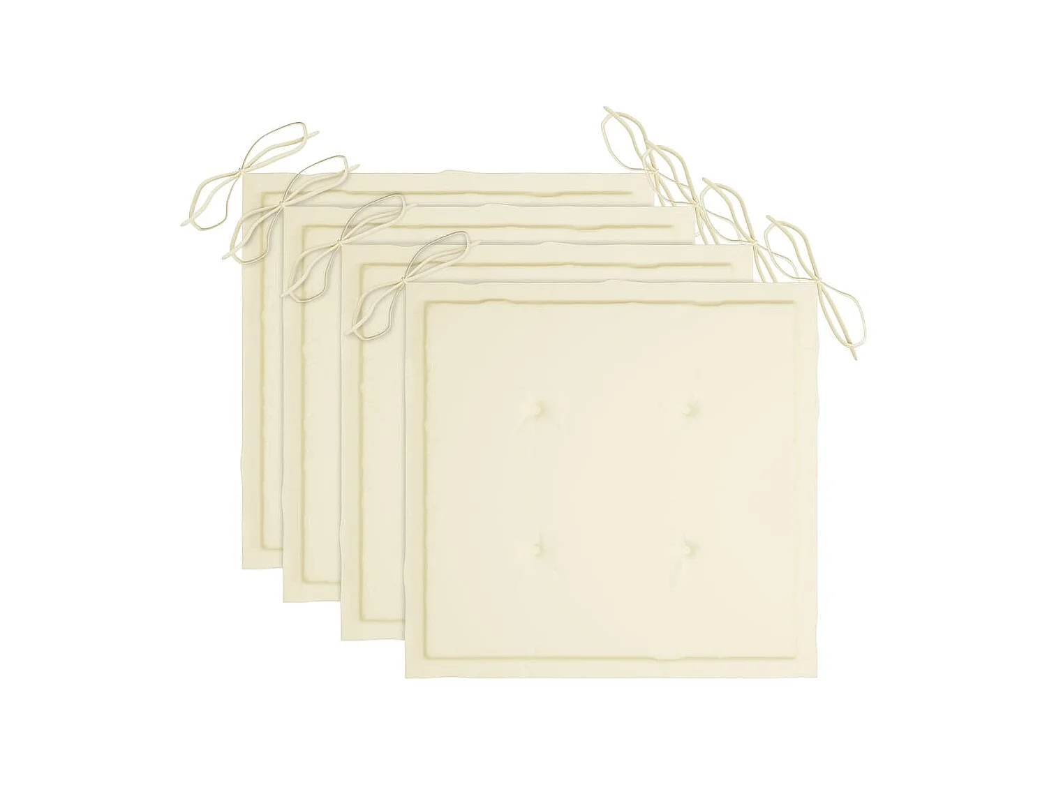 Chaises de jardin lot de 4 avec coussins Bois de teck massif