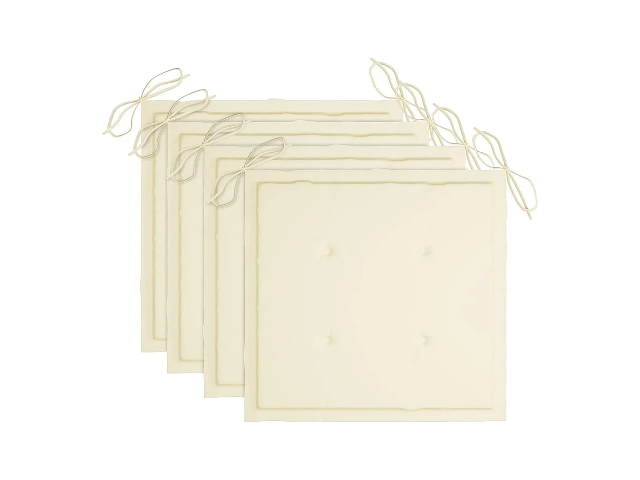 Chaises de jardin lot de 4 avec coussins Bois de teck massif