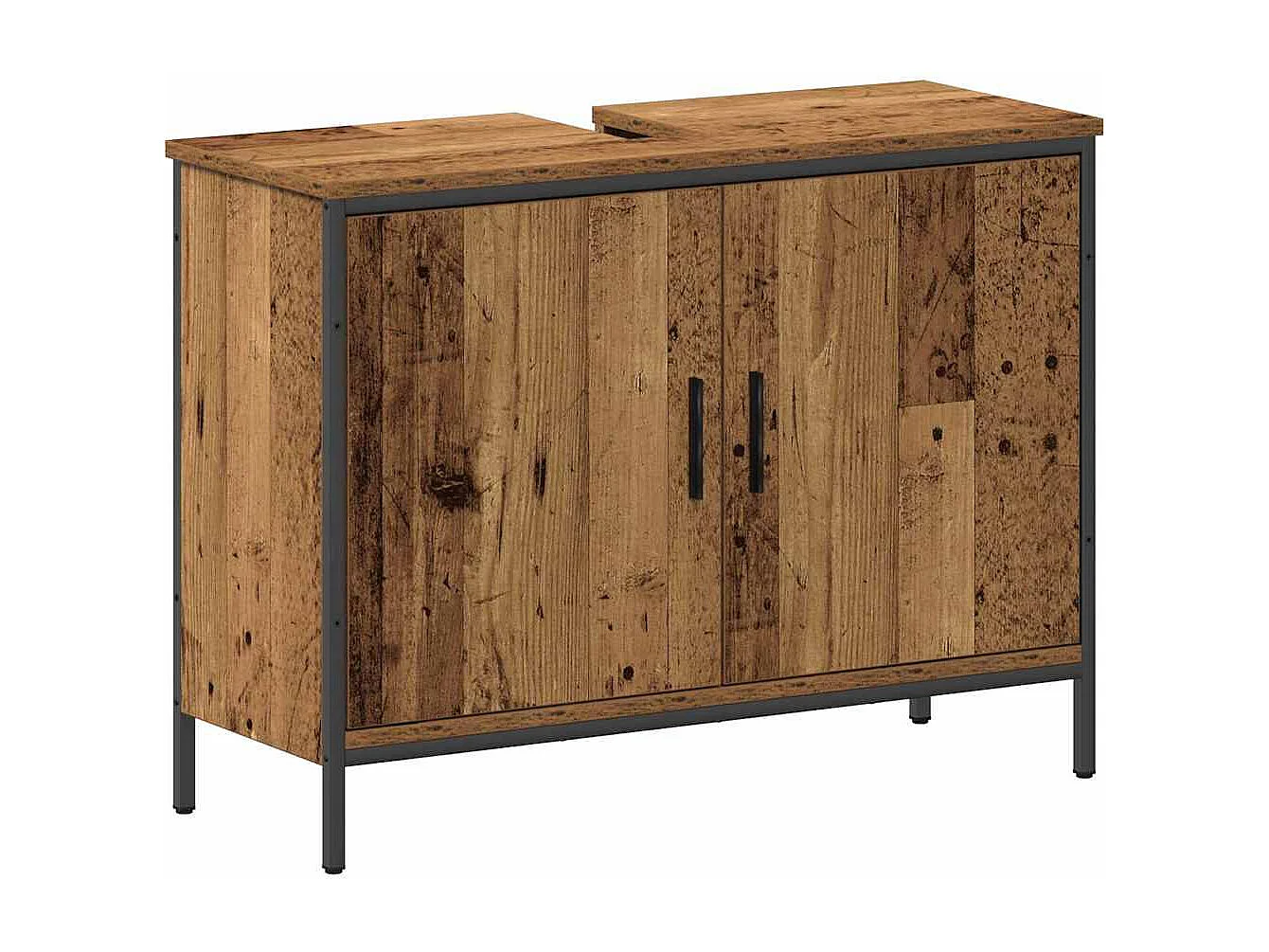 Ensemble de mobilier de salle de bain avec étagère 4 pcs Marron