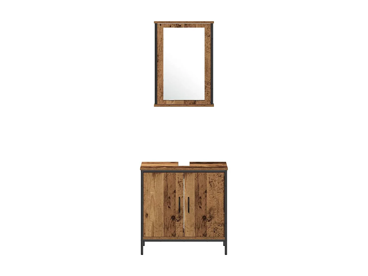 Ensemble de mobilier de salle de bain avec étagère 4 pcs Marron