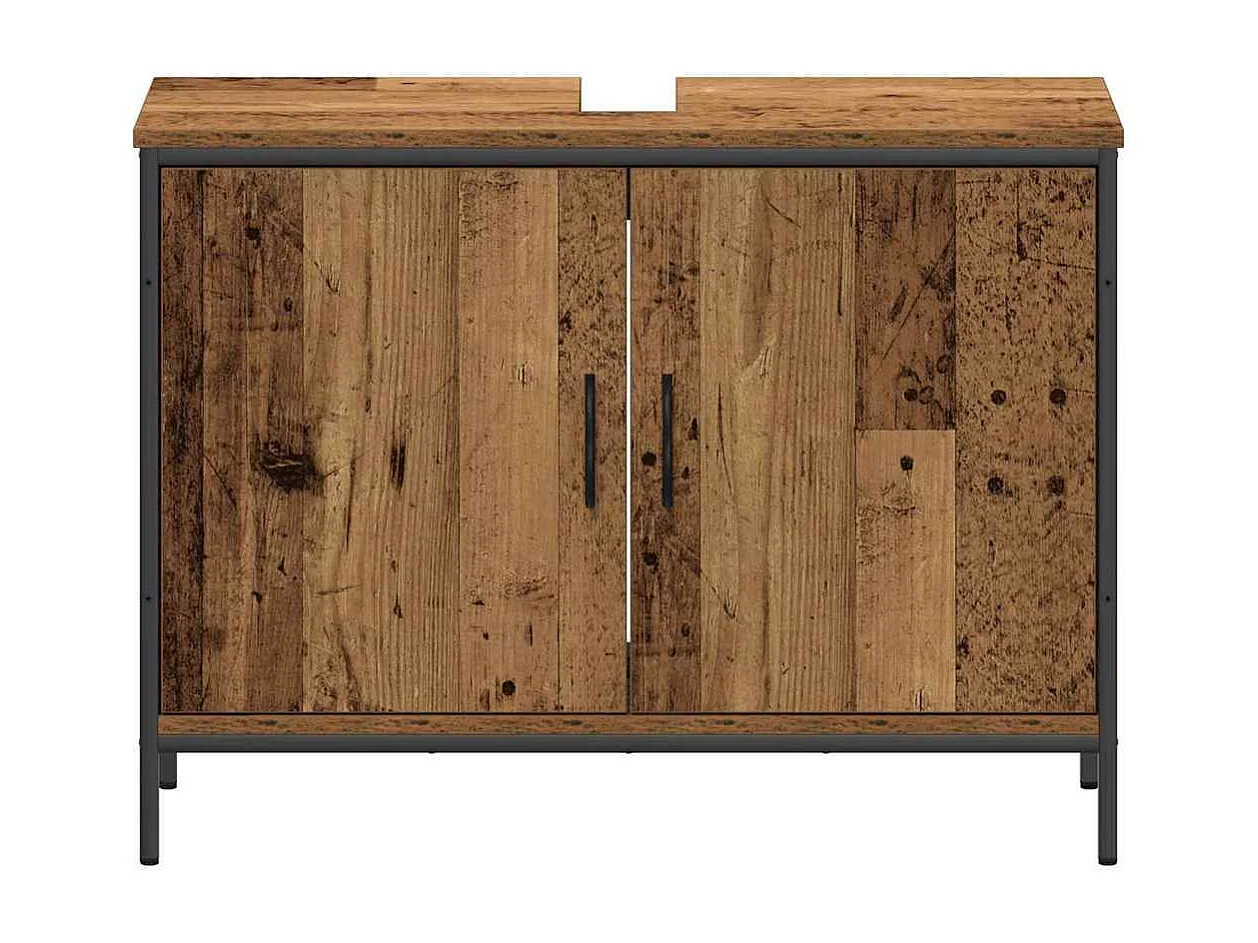 Badkamermeubelset met plank 4 stuks Bruin