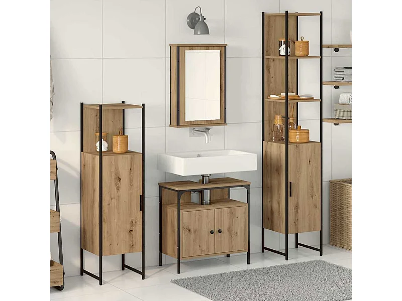 Ensemble de mobilier de salle de bain 4 pcs chêne artisanal