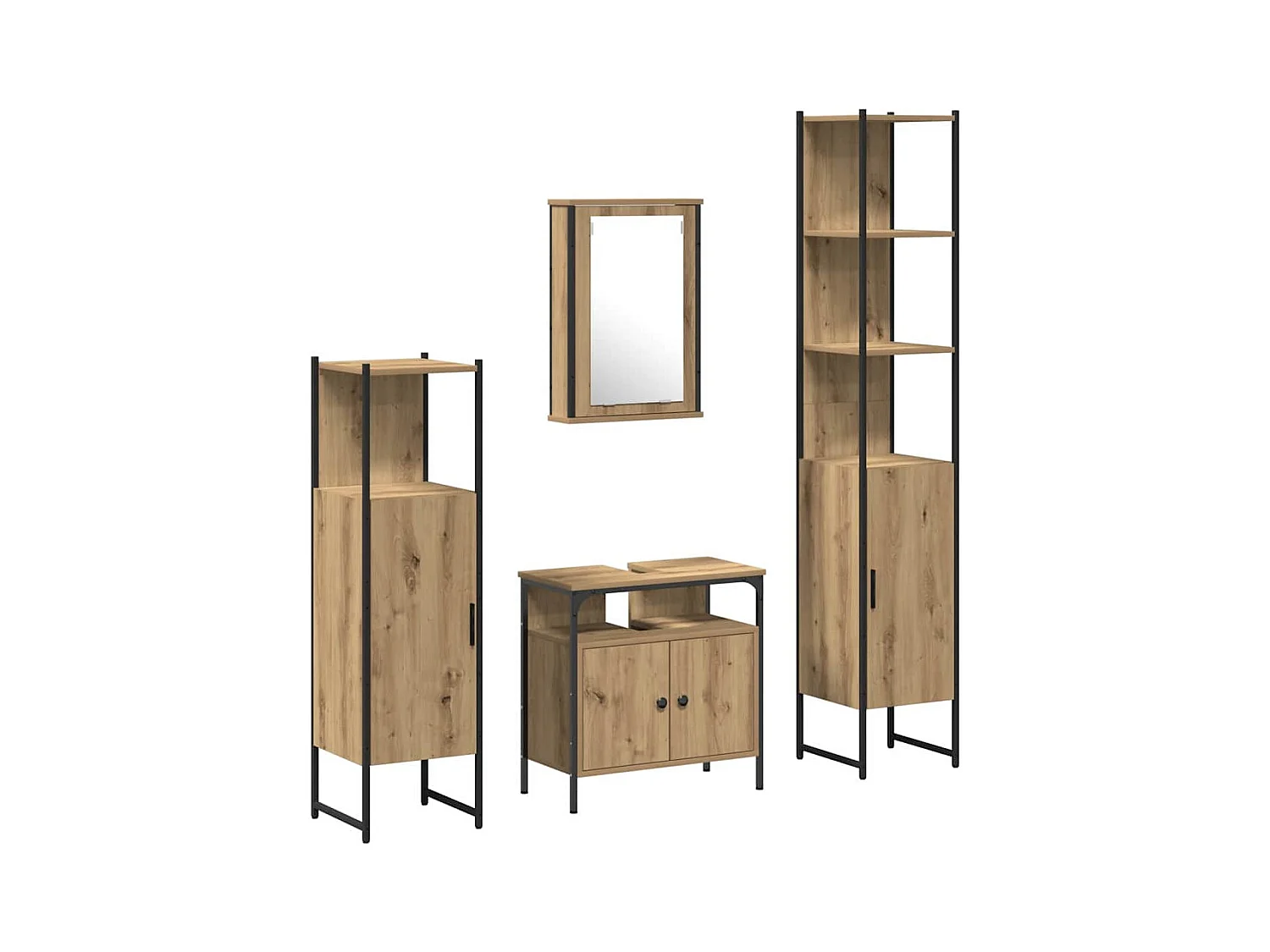 Ensemble de mobilier de salle de bain 4 pcs chêne artisanal