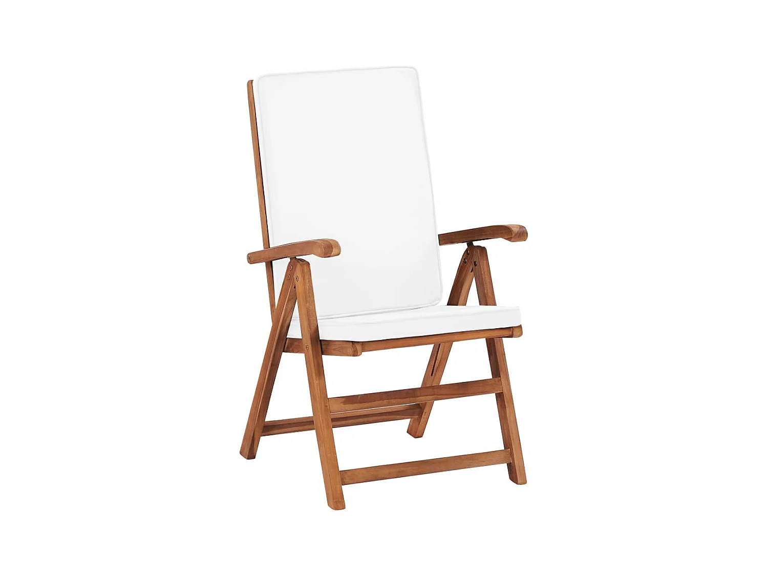 Chaises inclinables lot de 2 avec coussins Teck solide Crème