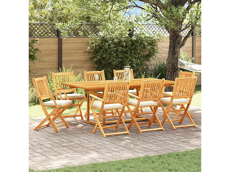 Chaise pliante avec coussin Pliant 8 pcs Blanc 49 x 57.5 x 92cm