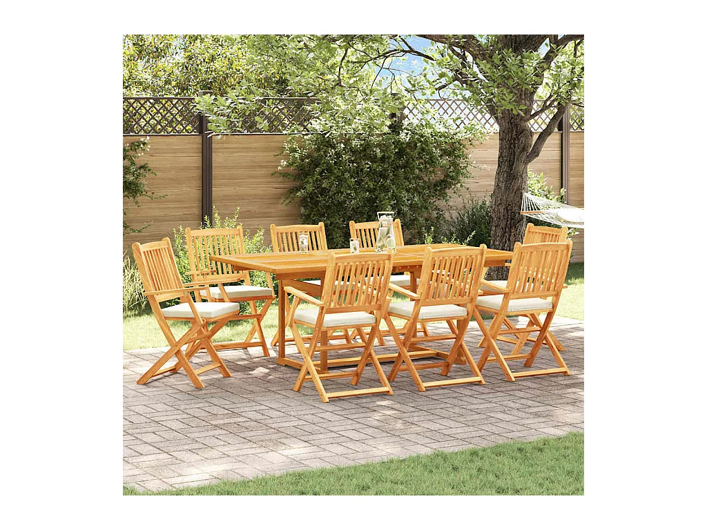 Chaise pliante avec coussin Pliant 8 pcs Blanc 49 x 57.5 x 92cm