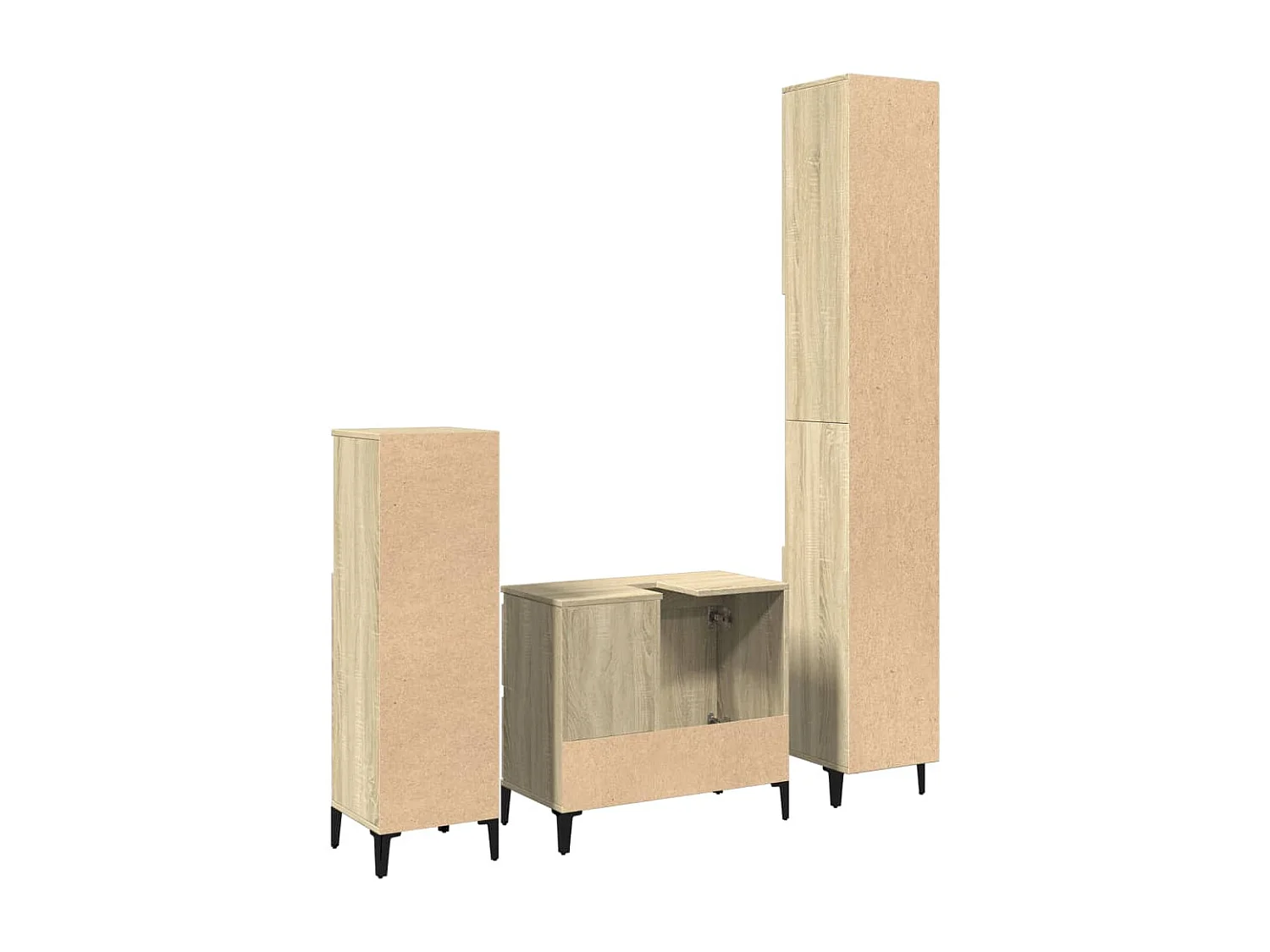 Conjunto de muebles de baño de 3 piezas roble sonoma